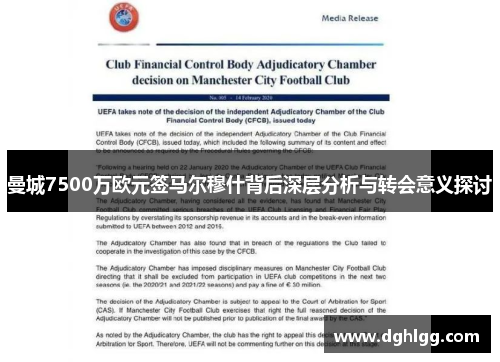 曼城7500万欧元签马尔穆什背后深层分析与转会意义探讨